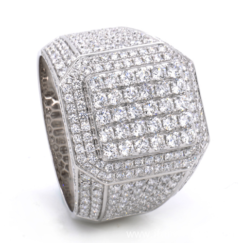 Diamond Micropave Set 18K White Gold Luxury Rings